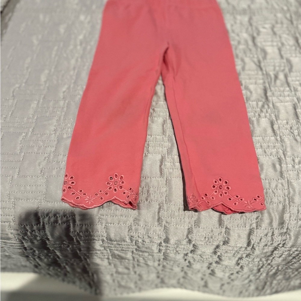 Ralph Lauren Coral Eyelet Trim Leggings